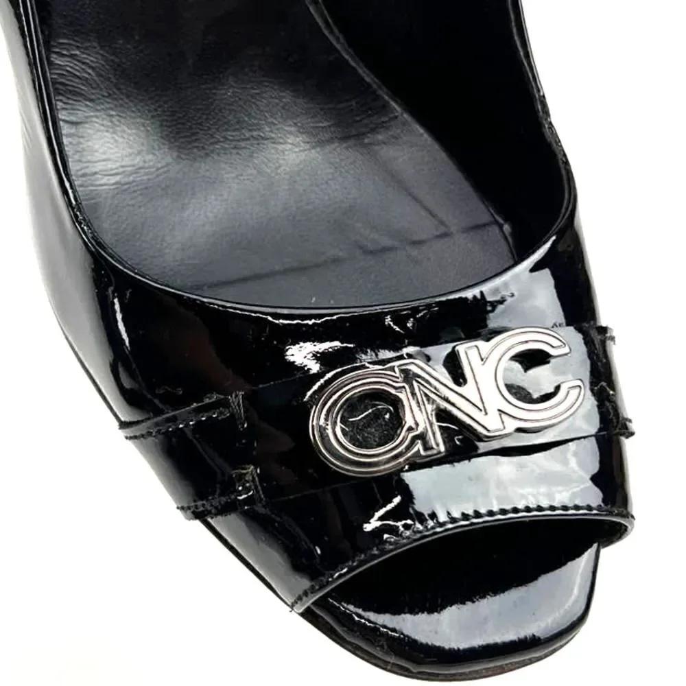 Pre-Loved C.N.C Costume National Women Black Heels Open Toe Sandals EU 39